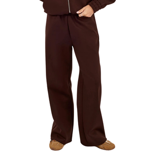 Ensemble de survêtement à capuche zippé pour femme, haut à manches longues et pantalon droit à taille élastique, tenue décontractée deux pièces - Product Image 5