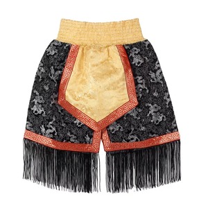 Shorts de Muay Thai pour hommes, personnalisables avec logo, en polyester 100% à taille mi-haute élastique, pour la gym, la course et les loisirs, style thaïlandais, vente en gros Pakistan - Product Image 3