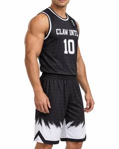 Conjunto de Uniforme de Baloncesto para Hombre Claw Intl, Diseño de Cuadros Blancos y Negros, Impresión en Serigrafía, Algodón Transpirable, Unificación sin Costuras - Product Image 3