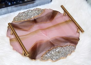 Resin Display Tray Premium Finish for Dining <b>Table</b> <b>Vanity</b> Countertop and Decorative Centerpiece Arrangement - Product Image 4