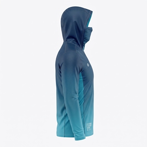 Maillot de pêche personnalisé en gros, chemise de pêche sublimée, vêtements d'équipe, fabricant OEM ODM, chemise de pêche à capuche pour homme, UPF 50 anti-UV - Product Image 3