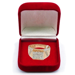 Bagues en or 14 carats plaqué rhodium certifiées IGI pour hommes, diamants 0,57 carat taille brillant rond, style ethnique, bijoux haut de gamme, vente en gros, cadeau - Product Image 1