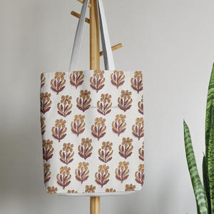 Sac à bandoulière en coton doux pur imprimé à la main pour l'université, sacs de shopping imprimés classiques et tendance - Product Image 4