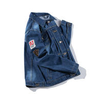 Blouson en jean pour homme style urbain personnalisé 2026, imperméable, respirant, écologique, non-tissé, 100 % coton, style moto