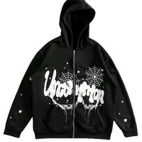 Sweat à capuche unisexe personnalisé Streetrush, coupe ample, en polaire, avec logo imprimé, de haute qualité, respirant, écologique, séchage rapide, motif araignée