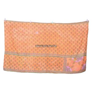 Colcha Kantha india vintage con estampado de patchwork, cubrecama Kantha, ropa de cama Kantha, colcha india reversible cosida a mano, gruesa - Product Image 1