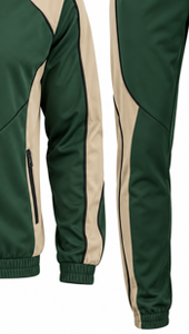 <b>Mens</b> <b>Green</b> and Beige <b>Tracksuit</b> Set with Zip Jacket Jogger Pants 100% Cotton Eco-Friendly Athletic Wear for Training Casual - Product Image 3