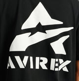 เสื้อยืดแขนสั้นสีดำสำหรับผู้ชาย Avirex ผ้าฝ้าย 100% แบบ OEM ODM สั่งทำพิเศษ พิมพ์ลายโลโก้ด้านหน้า สไตล์สตรีท ทรงปกติ ผ้าคอตตอนเจอร์ซีย์ - Product Image 4