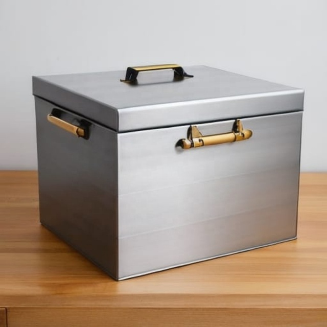 Luxury metal high quality elegant design enamel metal storage box or metal organiser