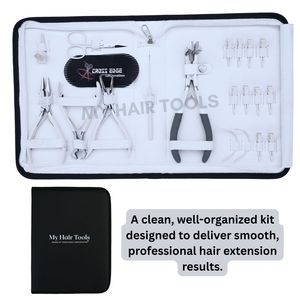 Hair Extension Tools Kit with 7 In <b>Tape</b> In Plier 5 In Micro Bead Crimping & Removal Pliers Keratin Bond Cutter Salon Accessories - Product Image 5