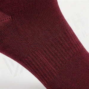 Burgundy Knee High <b>Socks</b> Solid Color Knitted Breathable Casual Wear for Adults - Product Image 5