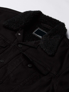 Chaquetas Vaqueras de Mezclilla con Logotipo Personalizado al por Mayor, Chaquetas Vaqueras Extra Grandes para Hombre, Moda Urbana, Chaquetas con Cuello de Piel de Calidad - Product Image 4