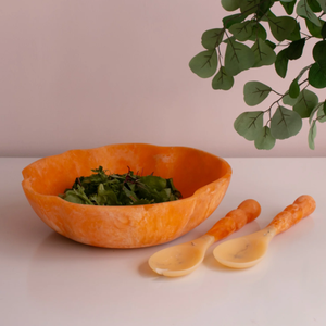 LMB Resin Salad Server Set Handmade Dishwasher Safe Eco Friendly <b>Mirror</b> Polish <b>Plastic</b> Handles Modern Serving Tools Home - Product Image 3