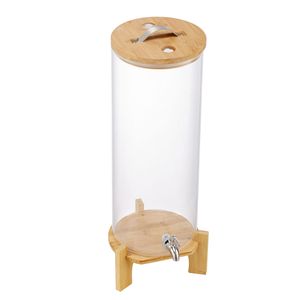 Dispenser per Bevande da 3,5 Galloni in Vetro con Rubinetto in Acciaio Inox e Supporto in Legno per Feste, Nuovo, Voltaggio 220V - Product Image 1