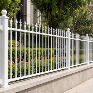 Panel de Cerca de Hierro Blanco de 6 Pies con Acabado con Recubrimiento en Polvo, Barandilla de Seguridad Clásica para Jardín, para Casa o Villa - Product Image 1