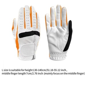 ถุงมือกอล์ฟหนังแท้สีขาวสีส้มระบายอากาศได้ดีสำหรับทุกเพศ - Product Image 6