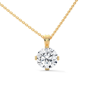 จี้เพชรเพาะเลี้ยงทรงกลม รับรองโดย GIA พร้อมสร้อยคอทอง 18K ชุบทอง สำหรับผู้หญิง ของขวัญสำหรับงานปาร์ตี้ - Product Image 1
