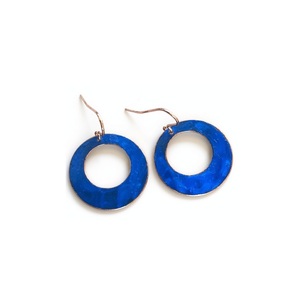 Pendientes de latón grueso japoneses African Green 2026, azules, hechos a mano, con esmalte, diseño de colibrí, con pátina, para mujer - Product Image 4