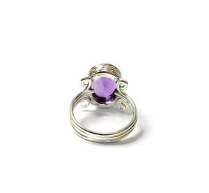 Trendy Style Natural Amethyst <b>Ring</b> (5.8 Grams) <b>Set</b> 925 <b>Sterling</b> <b>Silver</b> Handmade Jewelry Wholesale - Product Image 4
