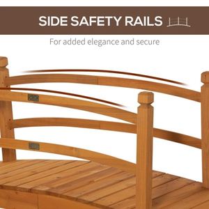 Puentes de Madera Curvos de 4.7 Pies para Estanques Decorativos, Paisajismo y Terrazas - Product Image 4