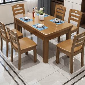 Mesa de comedor con base de madera - Product Image 1