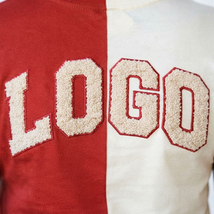 High Quality Cotton Two Tone Red <b>White</b> Sorority <b>TShirt</b> With Chenille Patches Customized Greek Apparel Greek Sorority T Shirt - Product Image 5