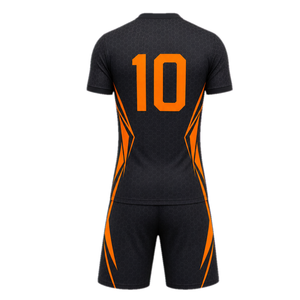 Conjunto de Camiseta de Fútbol Gris Oscuro y Naranja |   Uniforme de Fútbol Premium con Textura de Panal de Abeja |   Transpirable de Secado Rápido - Product Image 2