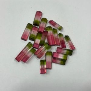 Superbes pierres de tourmaline pastèque naturelle taillées en octogone, séparation tricolore parfaite, certifiées IGI, gemmes en vrac de qualité AAAA, vente en gros - Product Image 1