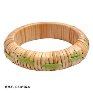 Bracelet en rotin artisanal, vert éco-responsable, tressage élégant, collection héritage entrelacé - Product Image 2