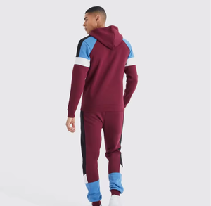 Conjunto Deportivo de Dos Piezas para Hombre, Sudadera con Capucha y Pantalones Deportivos, Estilo Urbano, con Bloques de Color, Logotipo Personalizado - Product Image 4