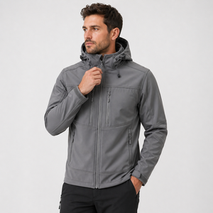 Veste Softshell à Capuche Professionnelle pour Hommes, Imperméable et Respirante, Fournisseur OEM Personnalisé pour Activités de Plein Air - Product Image 4