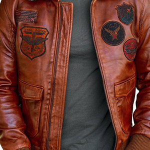 Men's 100% Polyester Leather Jacket Stand Collar <b>Covered</b> <b>Button</b> Patchwork Design Windproof Breathable High Street Style Winter - Product Image 6