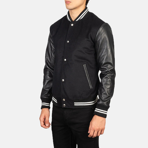 Chaqueta Varsity con Parches Bordados Personalizados, Diseño Nuevo 2026, para Hombre y Mujer, Mangas de Cuero Genuino de Alta Calidad, Ropa Universitaria - Product Image 5