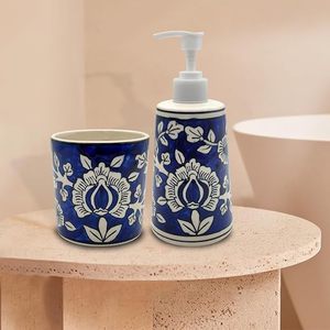 Ceramic Soap <b>Dispenser</b> 500ml for Bathroom Wash Basin Multipurpose Liquid Soap Lotion Sanitizer <b>Pump</b> <b>Bottle</b> Stylish Bathroom - Product Image 6