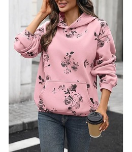 Nouveau design de sweat à capuche pour femme, 100 % coton, manches longues, col en bateau, imprimé, confortable, pour l'hiver, fabriqué au Bangladesh - Product Image 3