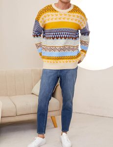 <b>Men's</b> Premium Quality Knit Sweater Round Neck <b>Long</b> Sleeve Soft Stretch Pullover Warm Comfortable Casual Winter Clothing - Product Image 2