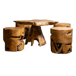 Table basse ARTERRA en bois naturel de teck rustique, artisanale, meubles de salon, non pliable - Product Image 1