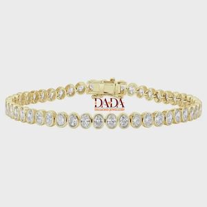 Oval Cut Lab Grown Diamond Tennis Bracelet Women 14K Gold Rhodium Plated IGI Certified Luxury Wedding Anniversary <b>Gift</b> - Product Image 1