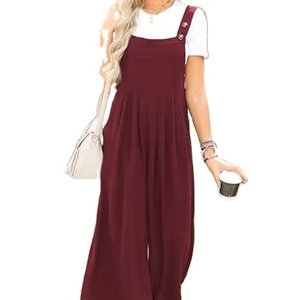 Overoles Casuales Holgados de Primera Calidad para Mujer, Mono de una Pieza sin Mangas, Pantalones Largos de Pierna Ancha con Bolsillos - Product Image 1