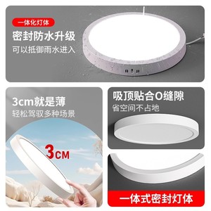 Lámpara de Techo LED Impermeable de 6000K con Alto CRI 80-90 y Construcción de PP para Cocina, Exteriores, Aleros y Pasillos - Product Image 2