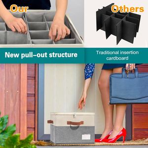 Organizzatore per Scarpe da Armadio, Contenitori Pieghevoli Trasparenti con 4 Maniglie, Portascarpe Grande Regolabile Salvaspazio - Product Image 3
