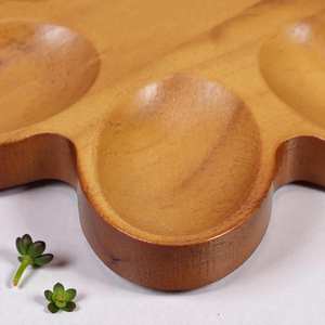 Wooden <b>Egg</b> Holder 6 Compartment Kitchen Storage <b>Eco</b>-Friendly Natural Brown Color Dishwasher Safe Freezer Safe Lavie <b>Egg</b> - Product Image 2