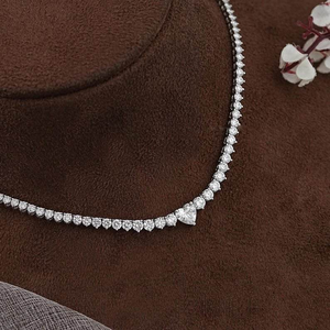 Collar de Tenis de Lujo con Moissanita en Forma de Corazón, Cadena Elegante con Aspecto de Diamante, Plata 925, Joyería Fina Iced Out, Regalo para Mujer, Estilo Boda - Product Image 3
