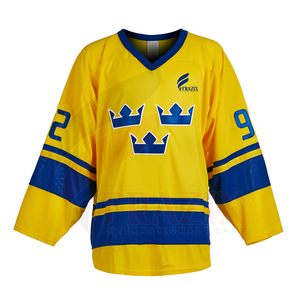 Camisetas de hockey sobre hielo personalizadas al por mayor – Impresión de nombre y número del jugador 280g - Product Image 1