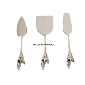 Ensemble de 3 couverts élégants en acier inoxydable avec manche en aluminium, couverts de fête en acier miroir durable, cadeau idéal - Product Image 1