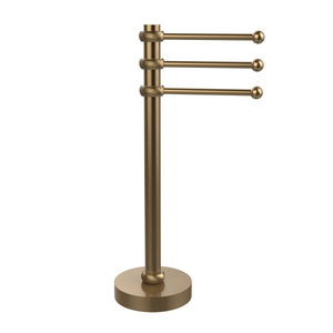 Porte-serviettes autoportant élégant en laiton à 3 barres, finition antique, design moderne pour salle de bain, support fixe pour serviettes de bain - Product Image 2