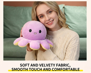 Aika <span class=keywords><strong>Peluche</strong></span> <span class=keywords><strong>Pieuvre</strong></span> Personnalisée Réversible Joyeuse et Triste, Animaux Marins en <span class=keywords><strong>Peluche</strong></span>, Breloque de Sac - Product Image 6