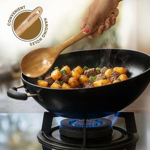 ชุดอุปกรณ์ทำอาหารแบบมืออาชีพชุดช้อนไม้พายสำหรับทำอาหารชุดช้อนในครัวชุดช้อนตักทำอาหารสำหรับ ki - Product Image 4