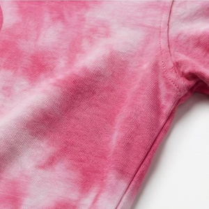 Camisetas de compresión elásticas de manga larga con cuello redondo y estampado tie-dye para mujer, ajustadas, de verano, al por mayor - Product Image 5