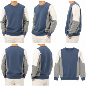 Sudadera Color Block de Algodón Grueso con Estampado Personalizado, Fabricante OEM ODM, Proveedor Mayorista de Ropa de Moda para Hombre - Product Image 6